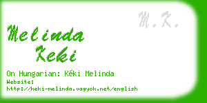 melinda keki business card