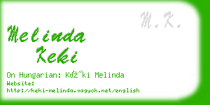 melinda keki business card